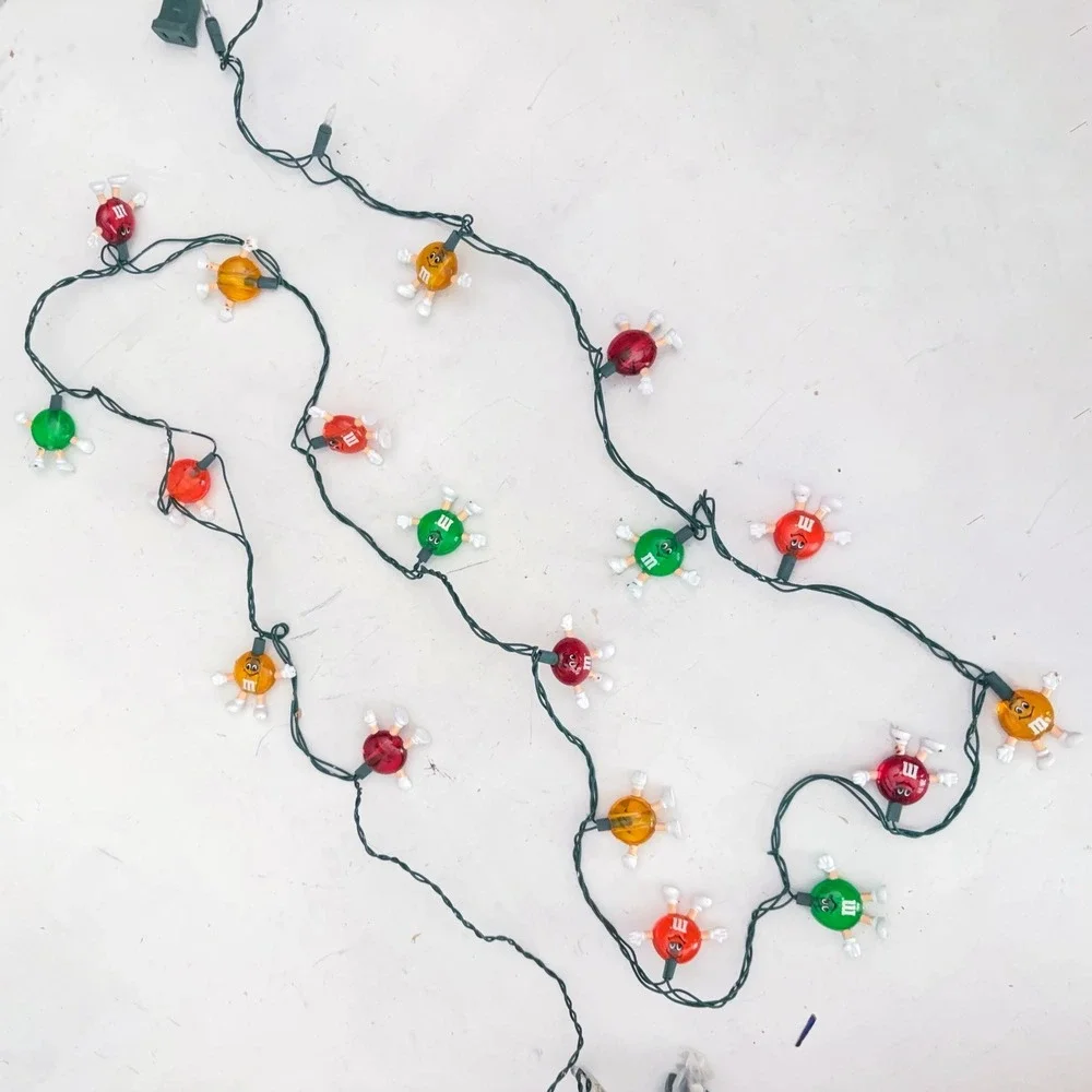 VTG 90s M&M's String Lights Multicolor Character Holiday Novelty